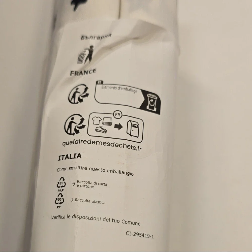 IKEA BUSENKEL Fitted Sheet 90x200 cm White/Black Star Print 100% Cotton